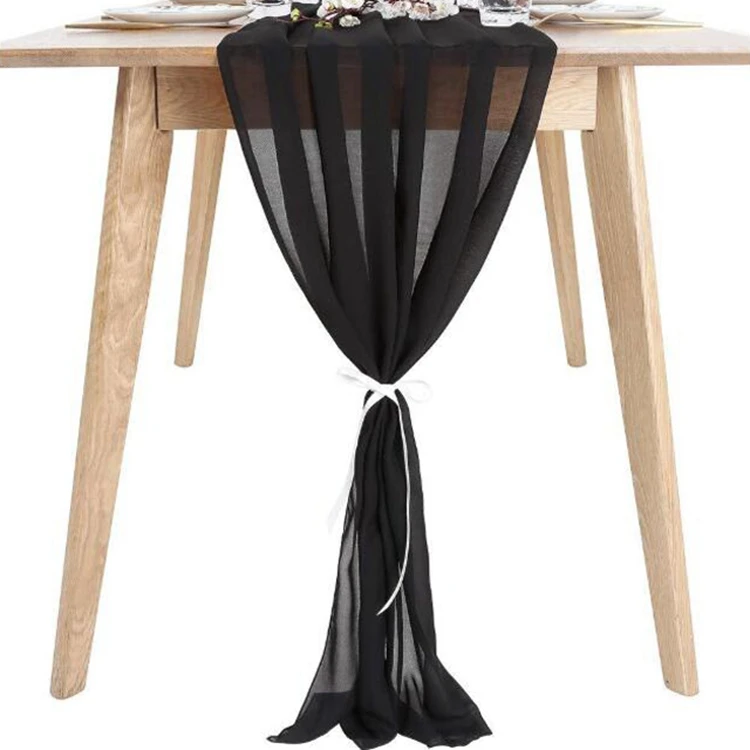 Wedding fabric comfortable white table runner daily home decor chiffon table runner