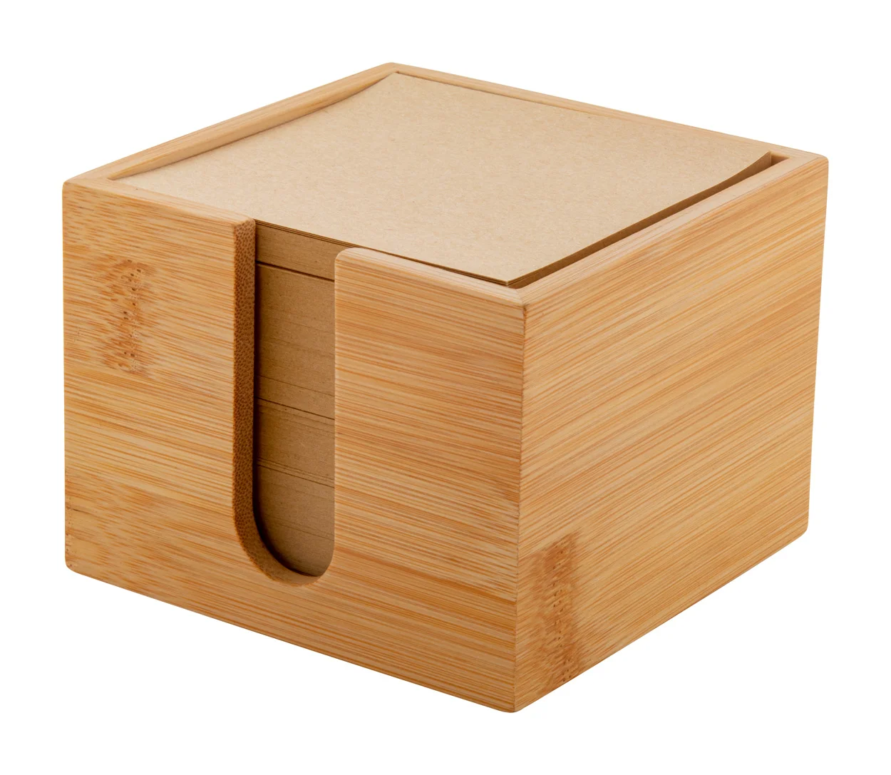 Wholesale custom bamboo note dispenser put memo office supplies memo cube