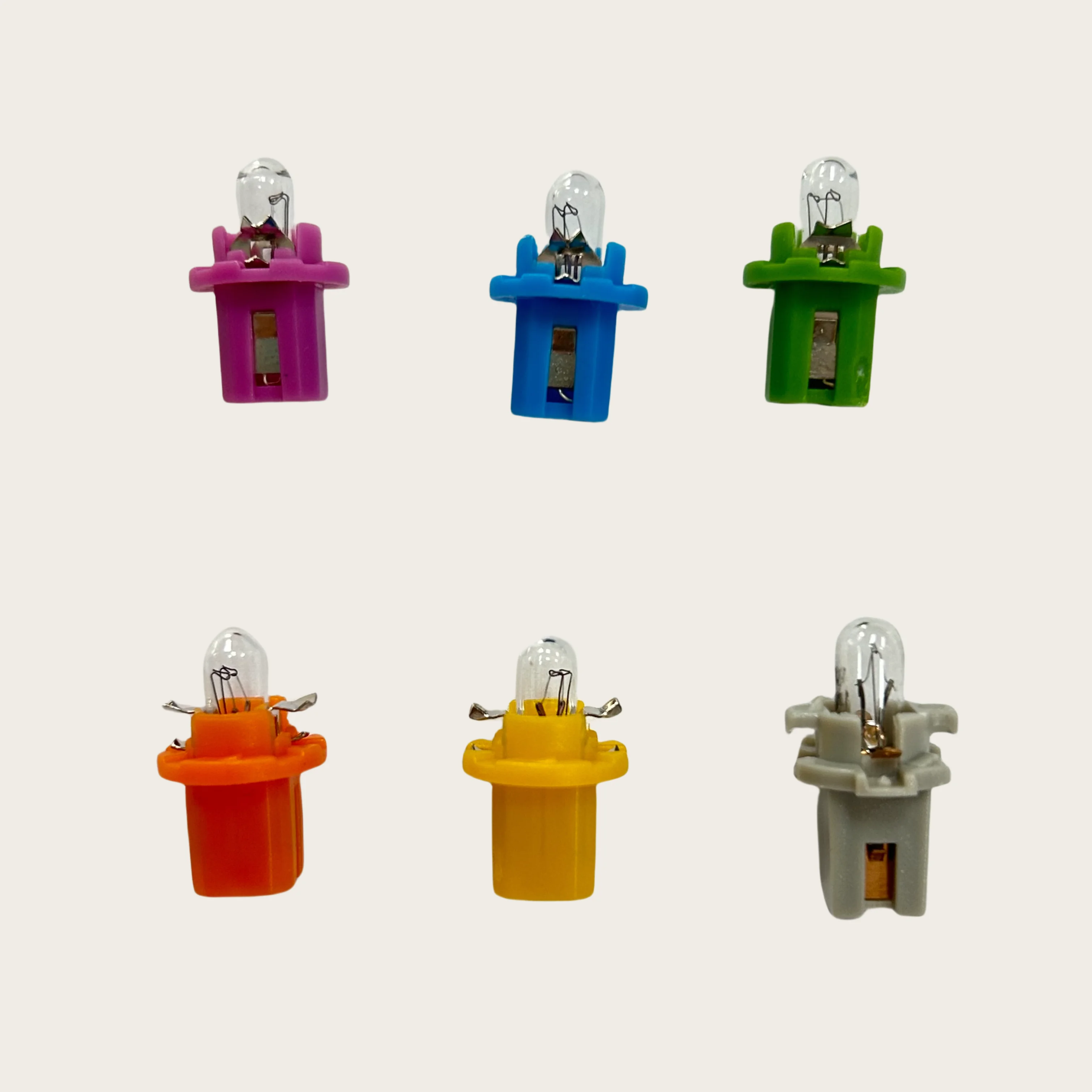 BX8.5D BAX Color Plastic Base Mini Signal Bulb 12V DC Car Instrument Bulb