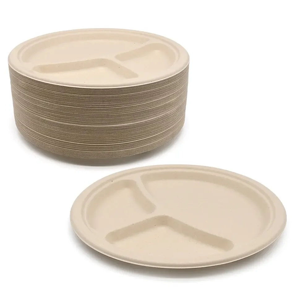 Free Sample High Quality Biodegradable Disposable Restaurant Plates 9 Inch Dishes Paper Plates