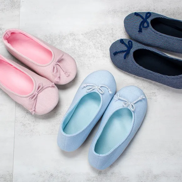 Ballerina Slippers Good Quality Custom with Logo Sock with Non Slipper Leather Sole