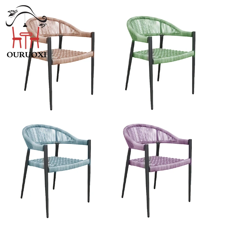 Outdoor Garden Furniture Restaurant Outdoor Woven Rope Dining Table Chair