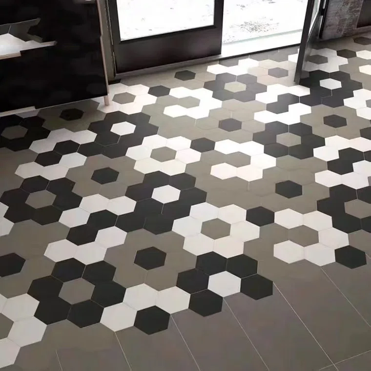 
White and black color hexagon Ceramic Wall Tile Decoration 