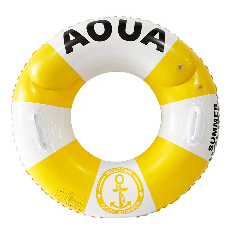 Safety Tropical Palms Flower Pool Big Women Inflatable Swimming Ring for Adults