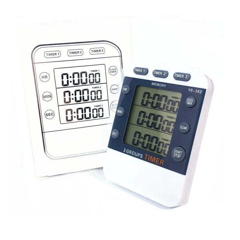 Wholesale Three-channel large screen student digital timer kitchen cooking timer experiment reminder countdown Stopwatch Timer