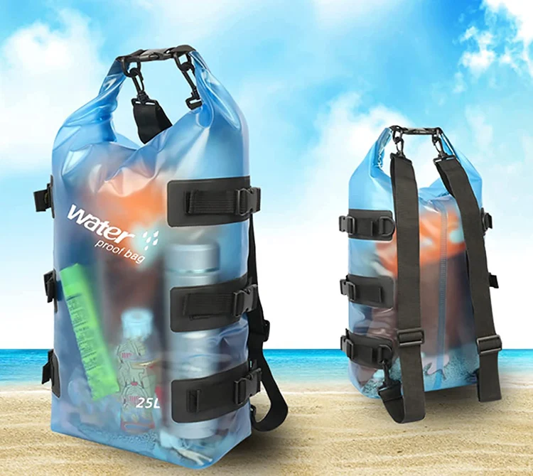 Custom Logo Outdoor Sports Beach Sack Transparent Ocean Pack Water Proof Clear Waterproof Dry Bag Backpack