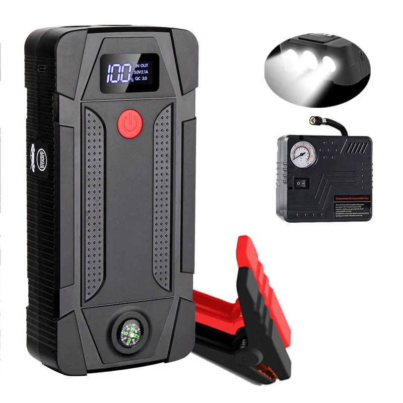 Factory Direct Price Lithium ion Battery 21000mah Portable High Power Car Jump Starter And Air Pump