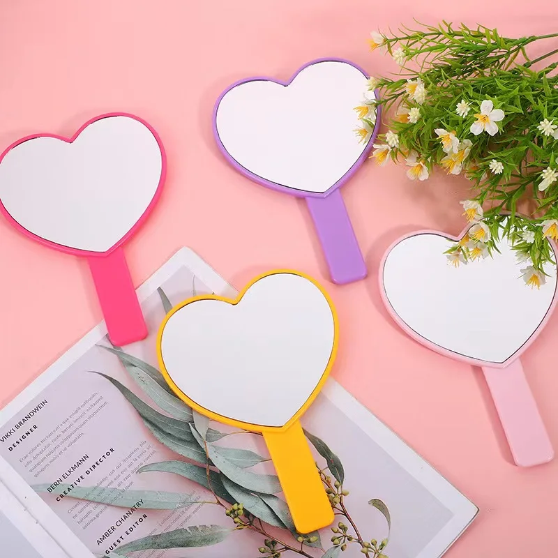 Private Label Customized Logo hand held mirror Single Side Plastic Small Handheld Square Cosmetic Hand Mirrors