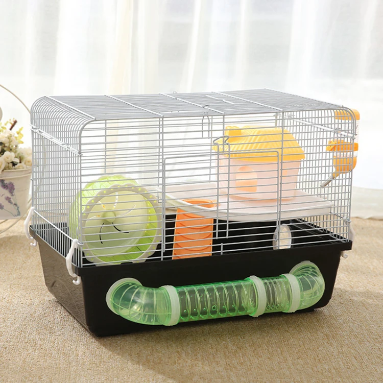 Amazon Hot PP Plastic Accessories Iron Wire Small Large Cheap Luxury Hamster Villa Cage