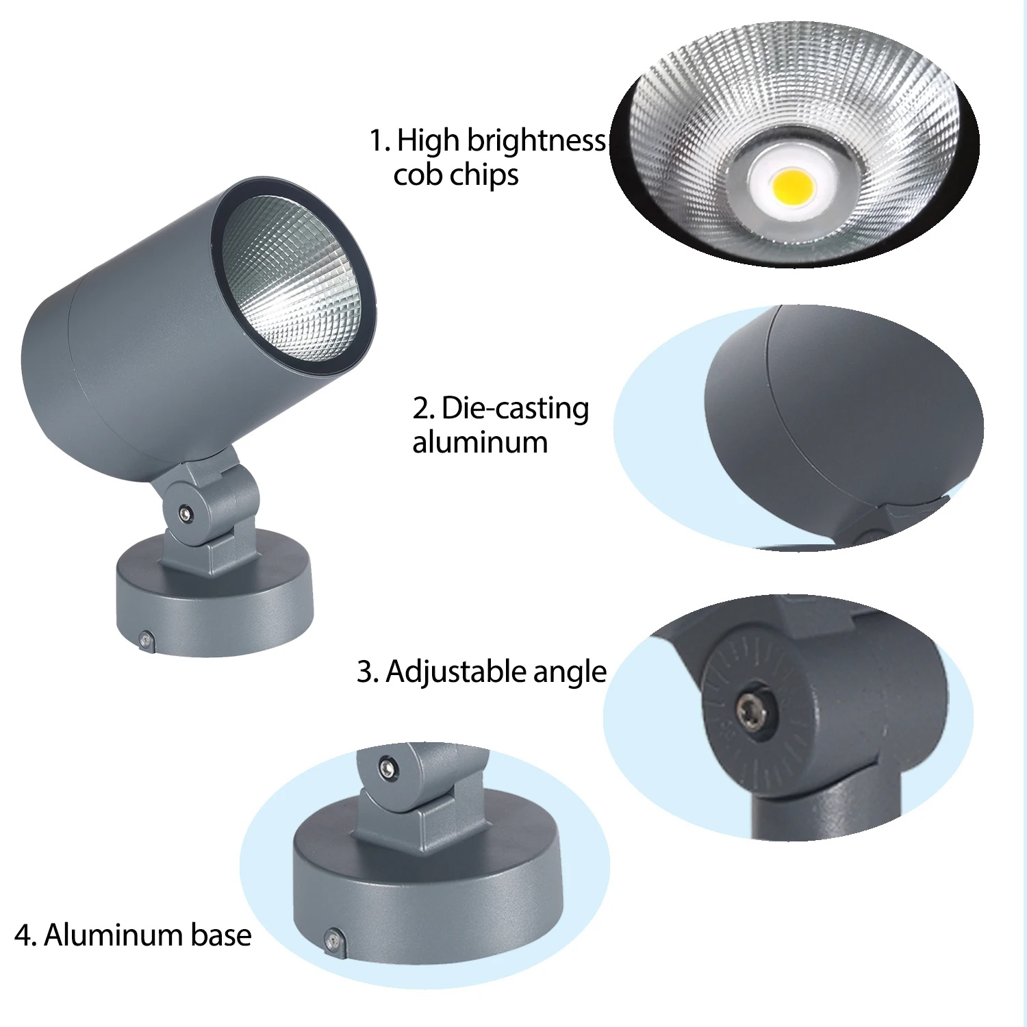 Outdoor waterproof cheap IP 65 20w 30w rgb rgbw 12v rgb cob spot reflector flood light with stand