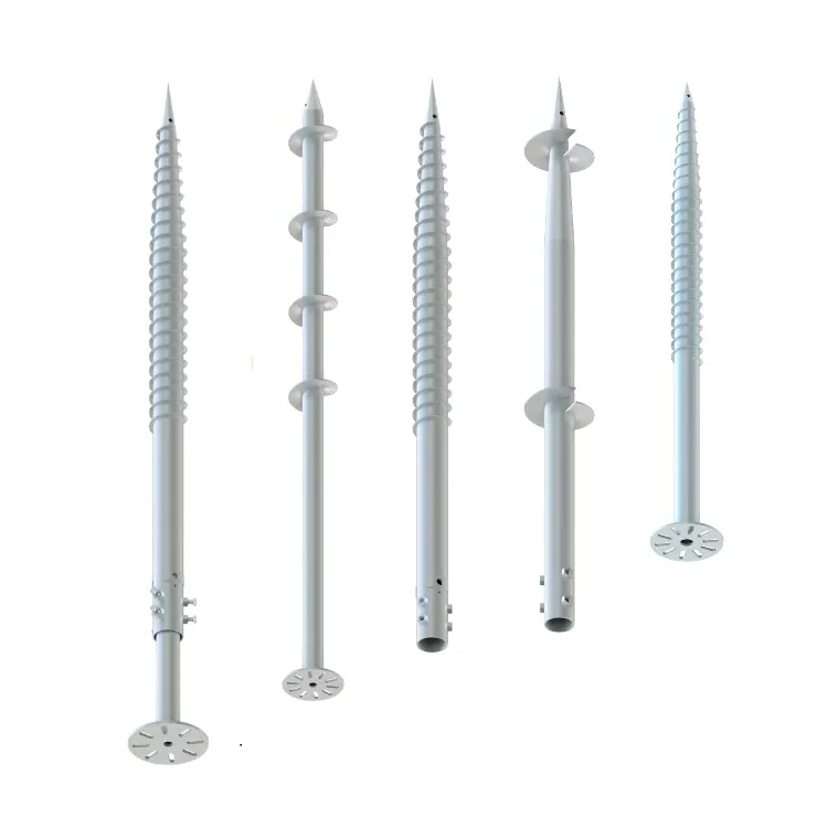 Solar Anchor Foundation ground screw anchor earth pole spiral galvanised ground screw pile anchor
