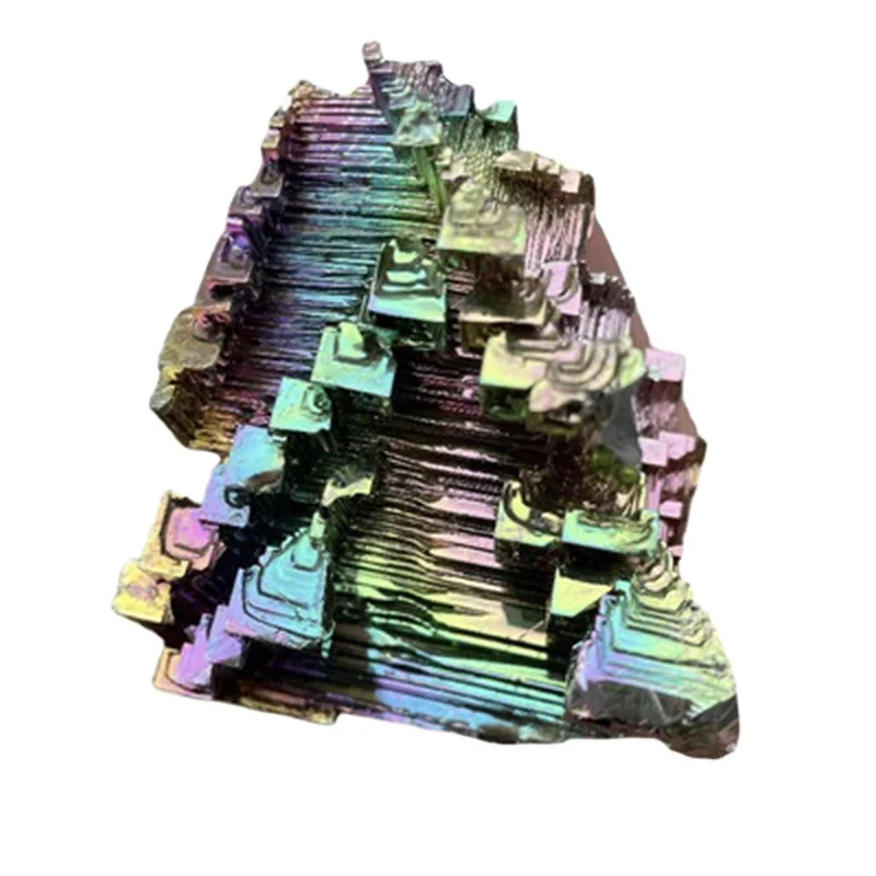 Natural Titanium Bismuth Home Furnishing Decoration Charm Irregular Specimen Metal Crystal Bismuth Gemstone