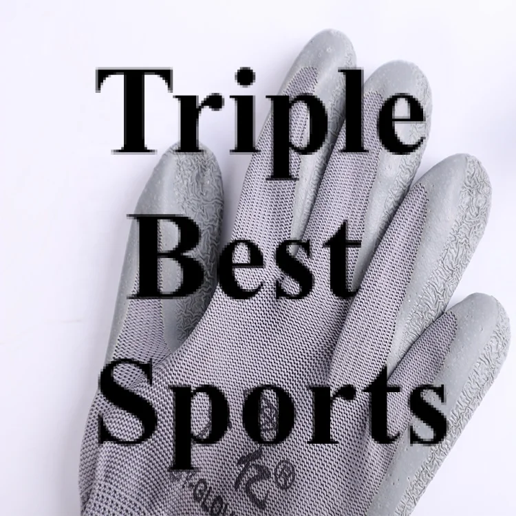 TB1 cheapest and high quality13g nylon rubber crinkle work string Non-Slip gloves
