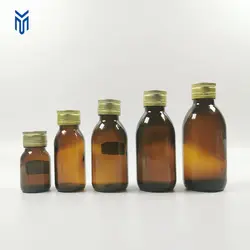 In stock wholesale 30ml 60ml 100ml amber cough syrup glass bottles maple syrup bottles