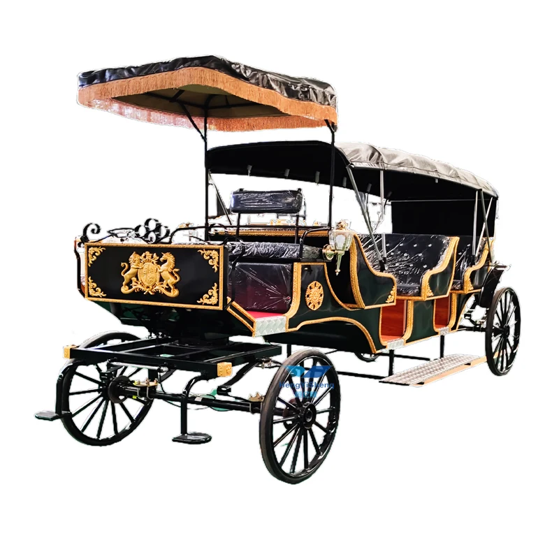 9 seater horse-drawn carriage for theme park Special horse carriage for party/deluxe wedding carriage