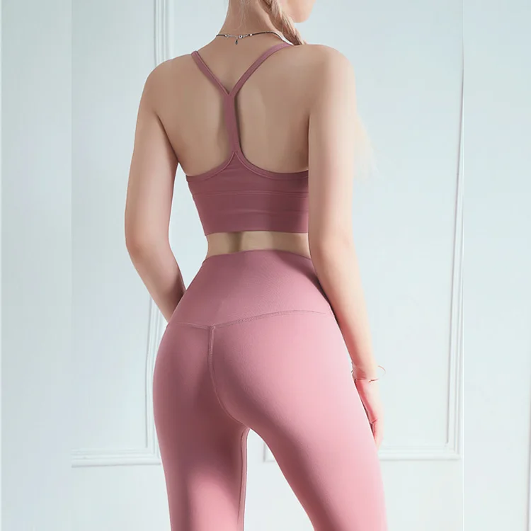 Новейшая Высокоэффективная спортивная одежда, женская одежда для фитнеса, Леггинсы для йоги и спортивный комплект с бюстгальтером