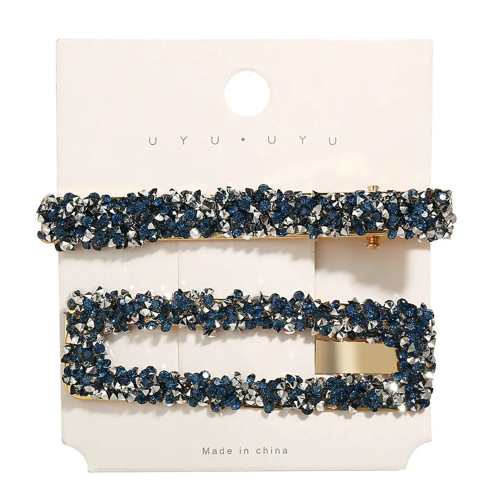 2pcs/set New 2021 Korean Fashion Hair Clips Golden Rhinestone Hairpins For Women Outdoor Hair Accessories