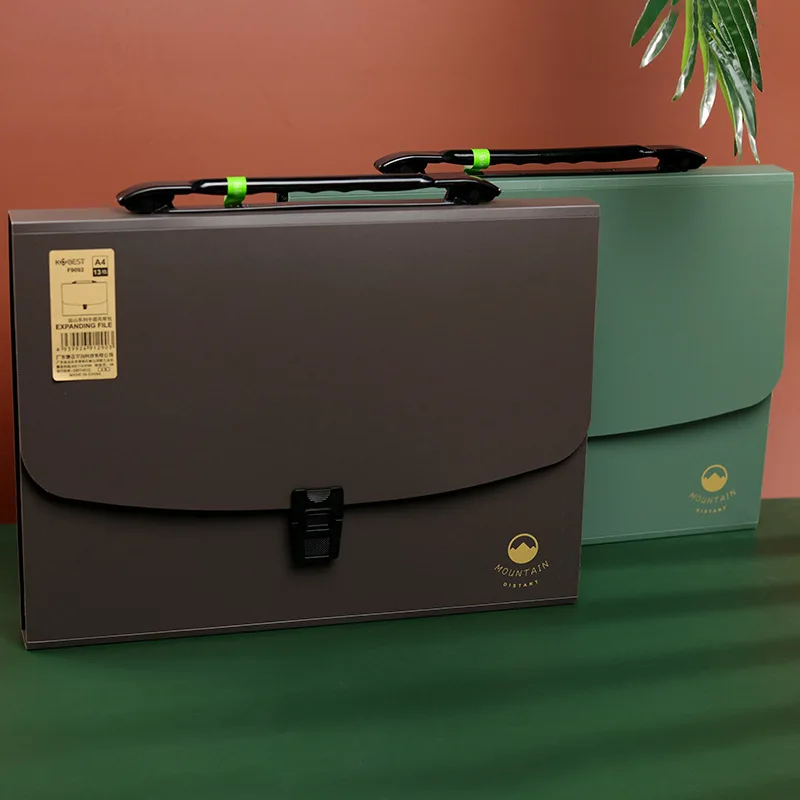 Hot selling portfolio A4 students portable hand office stationery pp document expanding file folder