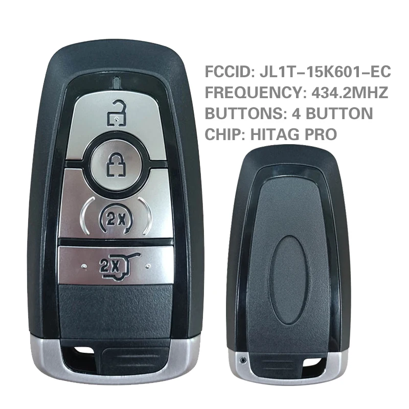 F-ord 4 Button Keyless Entry Smart Key Fob CN018098 434 MHz Transponder HITAG PRO Part No JL1T-15K601-EC For Replacement Remote