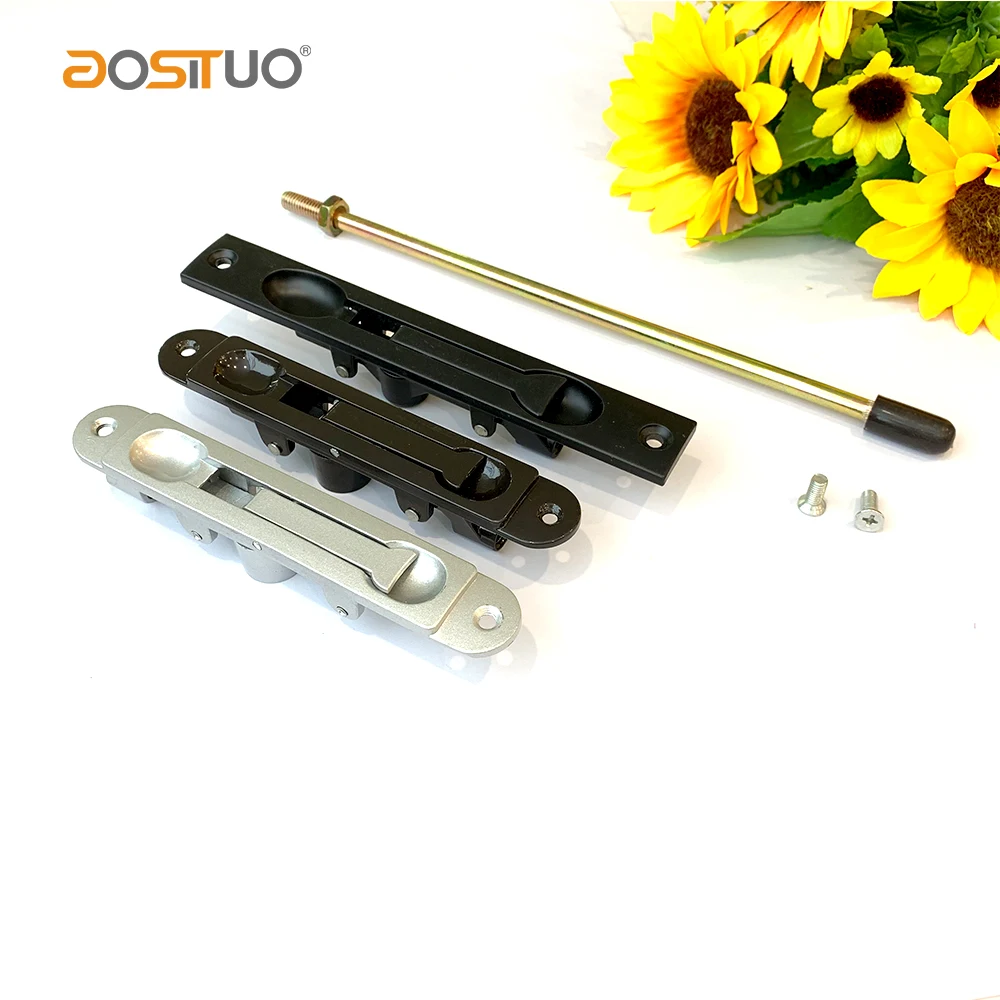 Factory direct durable door hardware insert flush bolt extension lever action hidden tower bolt latch for barn doors