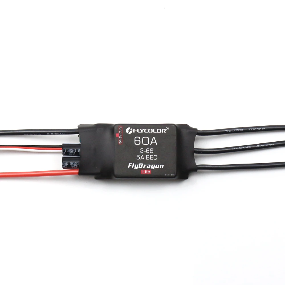 Flycolor FlyDragon Lite 3-6S 60A 80A Brushless ESC With 5V/6V/7.4V 5A Adjustable BEC for RC Airplane