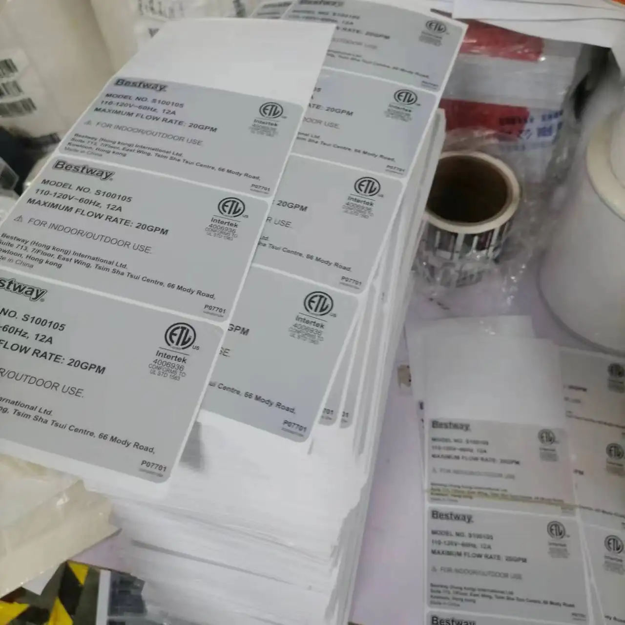 Silver polyester and metallic stickers for packaging labels