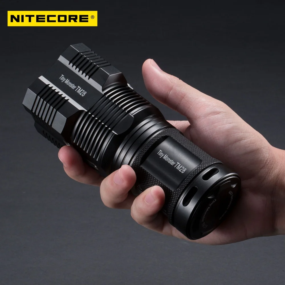 Оригинальный светодиодный фонарик NITECORE TM28 655 лм дальность луча 18650 м с зарядным устройством и 4 шт. литий-ионных батарей 3100