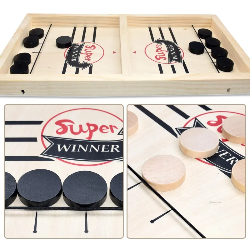 2021 Fast Sling Puck Board Competitive Game Paced Wooden Table Hockey Winner Games Interactive Chess Toys Desktop Battle Game
