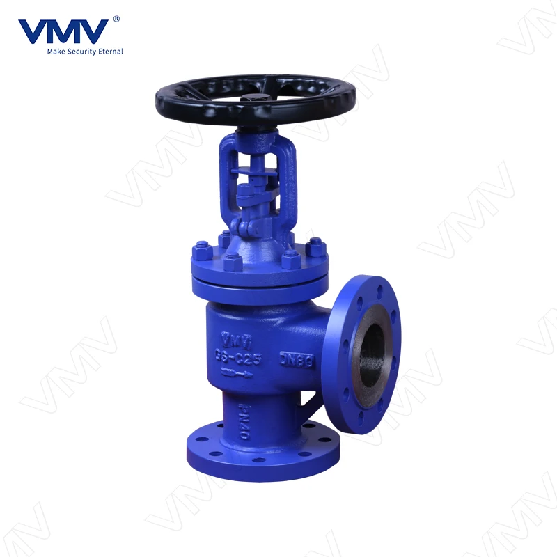 
China Wenzhou Manufacturer VMV Steam and Thermal Oil System WJ44 DIN Cast Steel PN16 PN40 angle TYPE Bellows Seal Globe Valve 