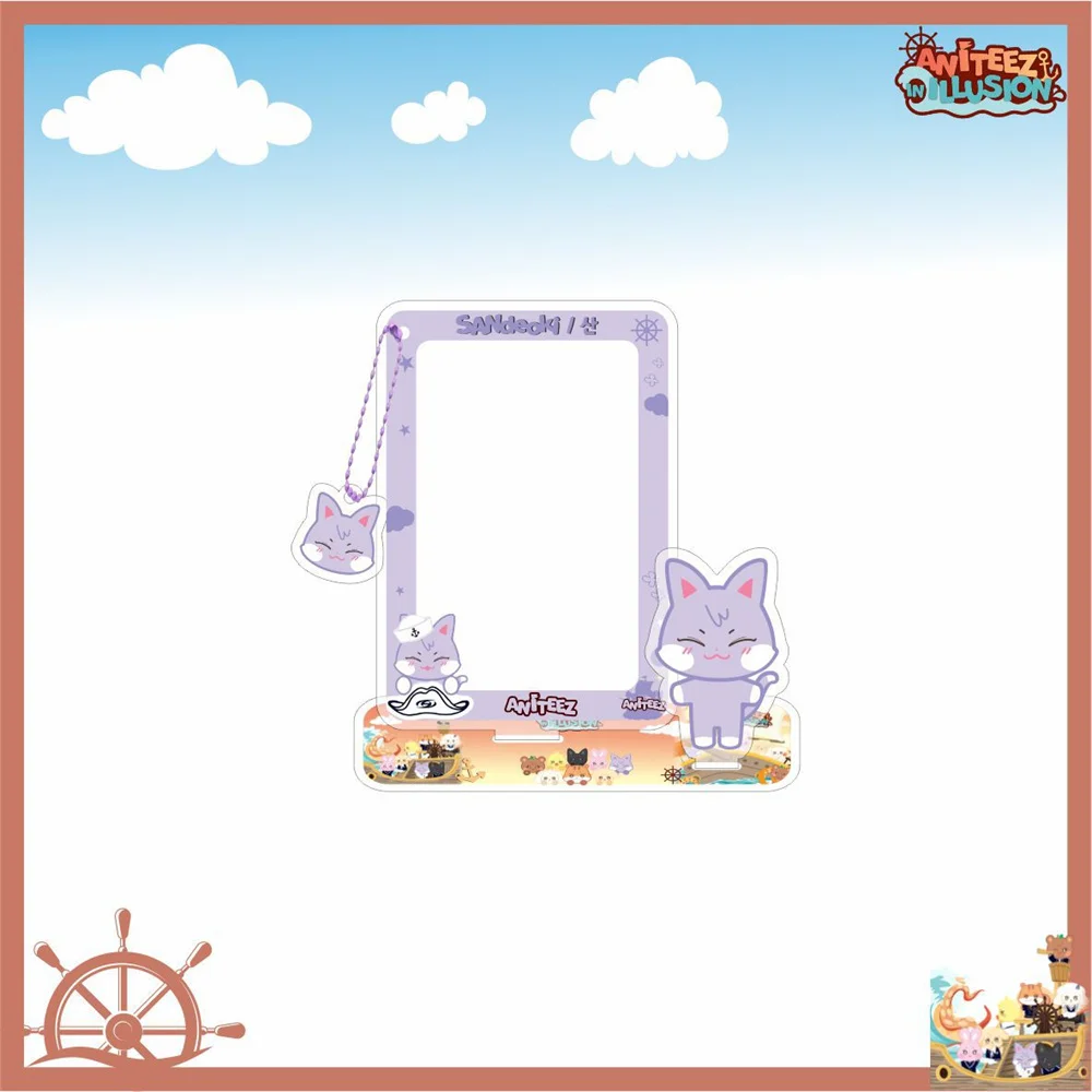 KPOP ATEEZ ANITEEZ Cartoon Photo Frame Cards Holder Stand Figure Model Yeosang Seonghwa Jongho Photocard Display Model Fans Gift