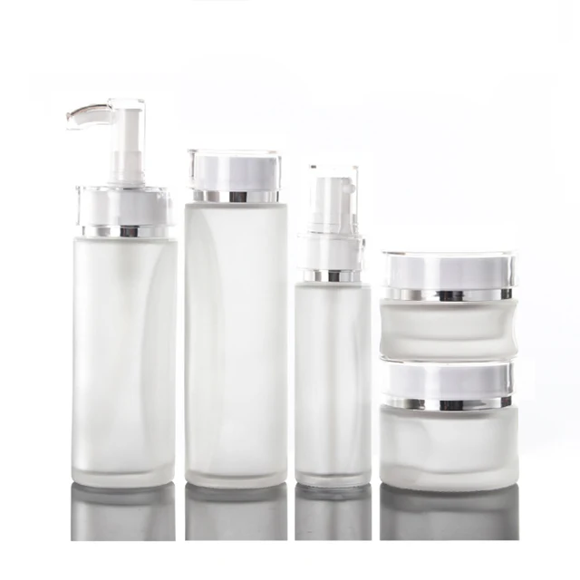 Fuyun 40ml 100ml 120ml Clear Glass Body Lotion Pump Bottle Cosmetic Packing Glass Serum Pump Bottle