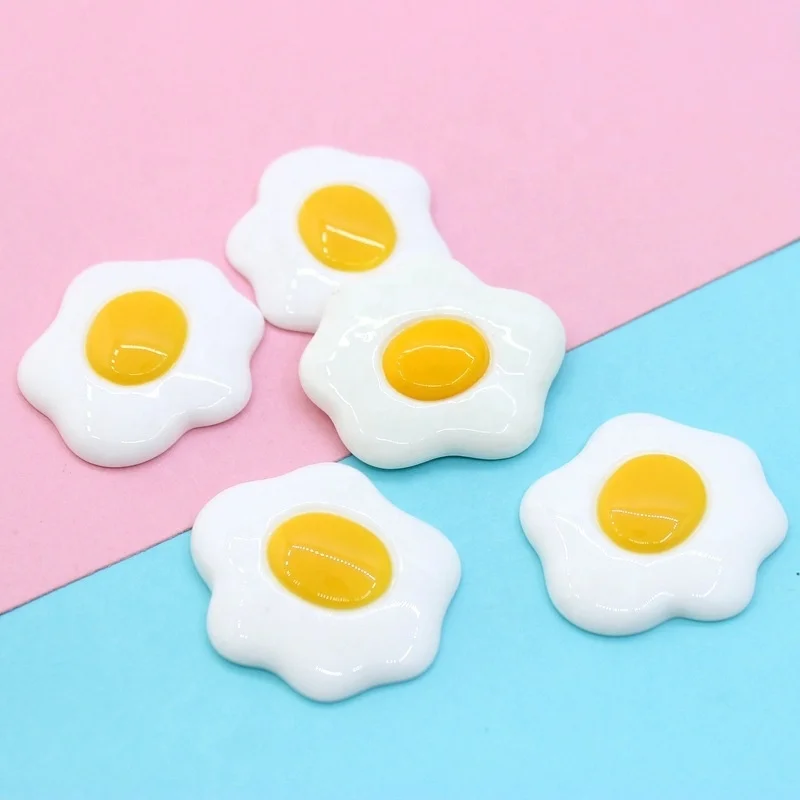 Simulation Re-ment Fried Egg Resin Poached Egg Resin Charms For Phone Shell Beauty Accessories Diy Materials Accessories