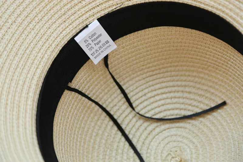 Black Khaki Beige Womens Wide Brim Straw Panama Hat Fedora Summer Beach  Hat Straw Sun Hat For Women