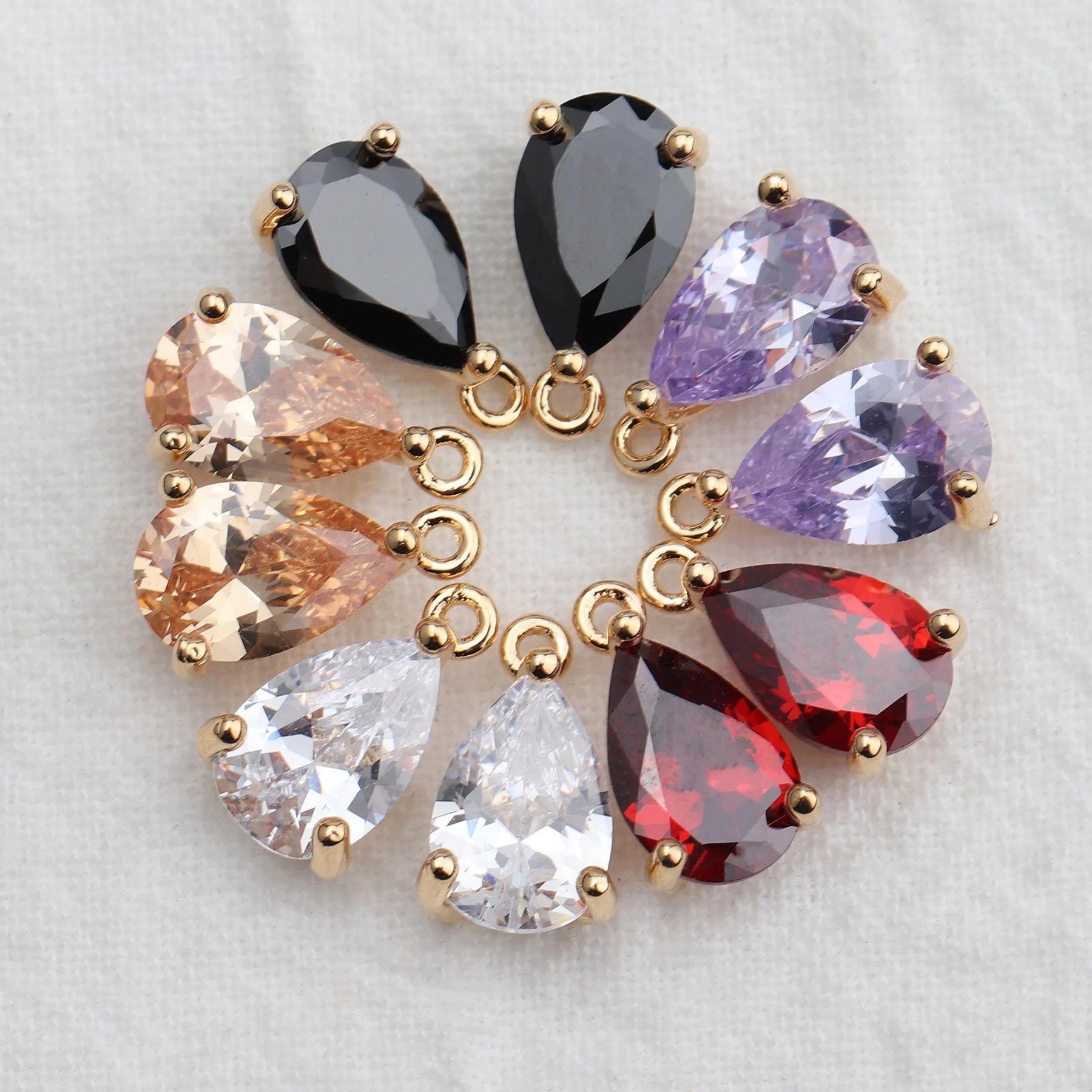 18K Gold Plated Diy Earrings 3A zircon drop Pendant