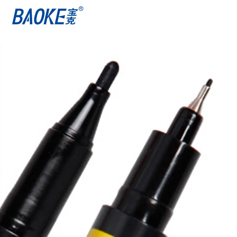 Oil Based Paint Pen Markers For Art Drawing , Black Color Dual Tips Permanent Fabric Marker Non Toxic