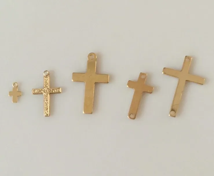 NANA high quality 14k italian gold filled cross charms ,brass diy making jewelry findings