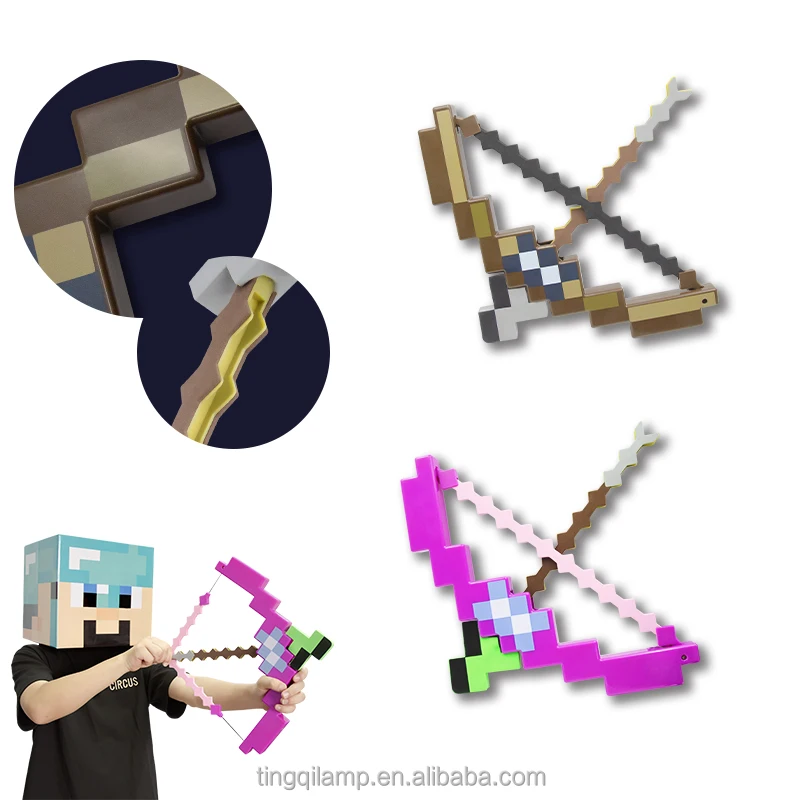 Пиксельный заколдованный лук может стрелять Min ecraft периферийное игрушечное оружие для детей на открытом воздухе