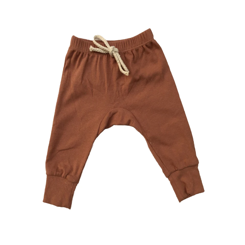 
Comfy Newborn Baby Ribbed Pants Unisex Boys Drawstrings Harem Pants 