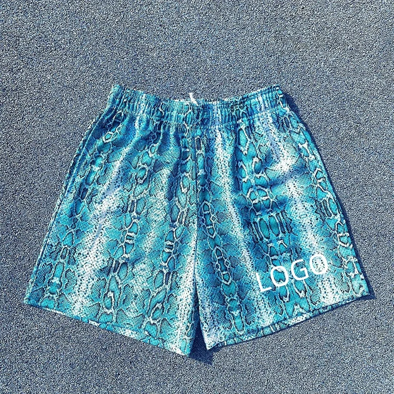 Oem Logo High Quality Mesh Shorts Men Blank Basketball Double Layer beach  200gsm shorts Summer Black Mesh Shorts