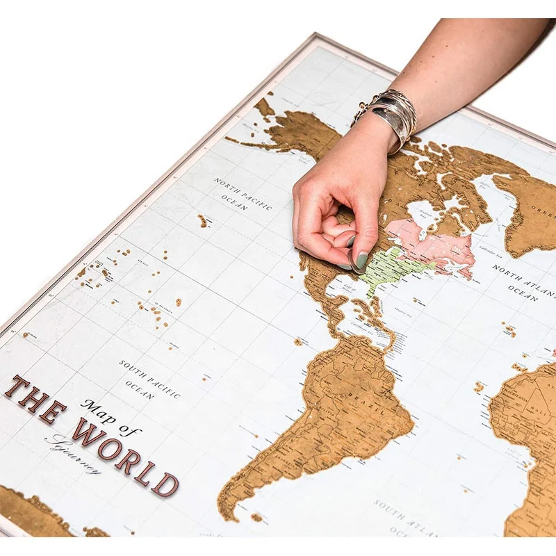 
Best Selling Adventure Matt Lamination Scratch Off World Travel Map With Tube 