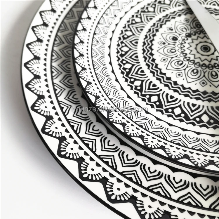 Giant Ramadan Kareem Dinner Set Dinnerware Luxury Porcelain Plates 2021 Party Food Serving Modern Ceramic Plate Dish Sustainable