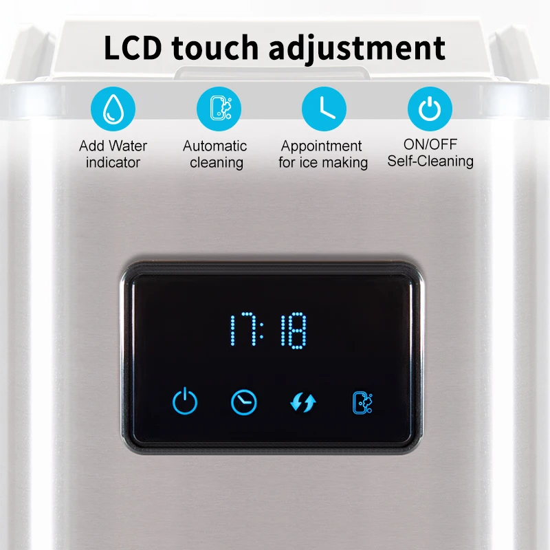 OEM/ODM 110V 220V nugget ice maker automatic stainless steel cube counter top ice maker 25KGS/24H for business