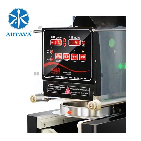 Wholesale Customizable AUTATA 120W Beverage Plastic Paper Cup Sealing Machine ATT-105 For Coffee Soya Bean Milk Food Equipment