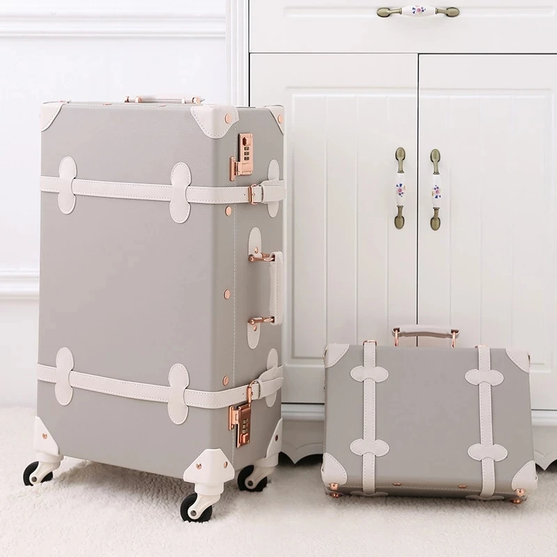 Luxury Travel Case Vintage Handmade Suitcase Leather Suitcase Boxes Custom Packaging Jewelry Hand Luggage Suitcase