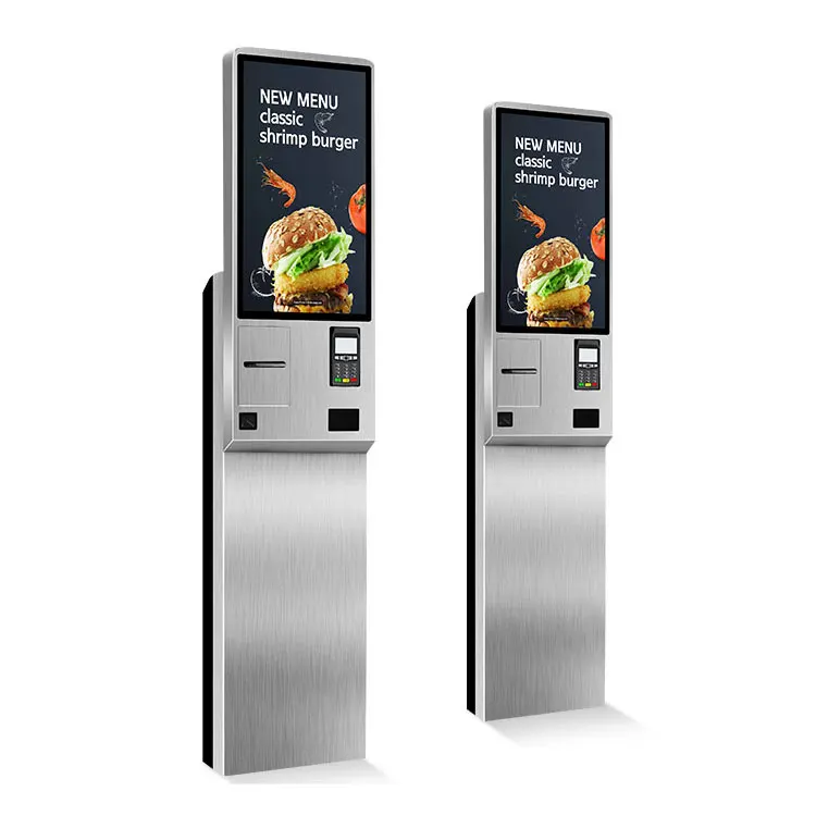 24 inch Android system self- service touchscreen payment kiosks for chain restaurant