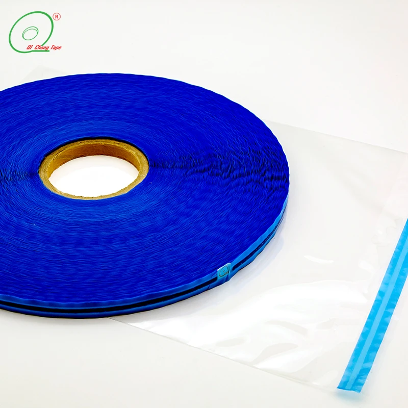 Blue color film resealable bag sealing tape for ldpe bopp  cpp bag