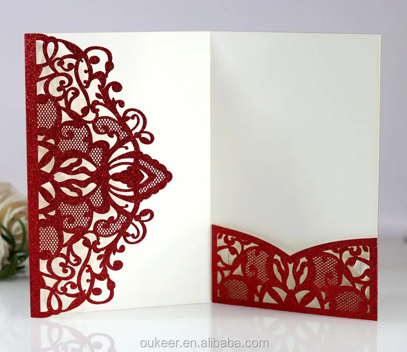 Personalized Hollow Out Wedding invitation Card invitation card wedding with glitter