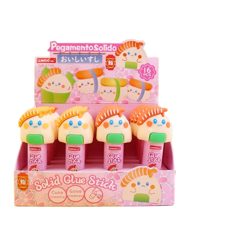 WEIBO Cartoon Sushi Rice Ball Glue Sticks for School Wholesale Kawaii Cute Creative Mini Best Selling Stationery