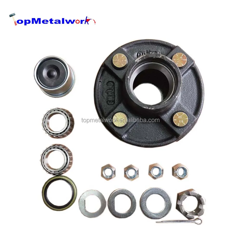 Manufacturer Trailer Hub 4 Bolts Square Trailer Axle Hub Assembly