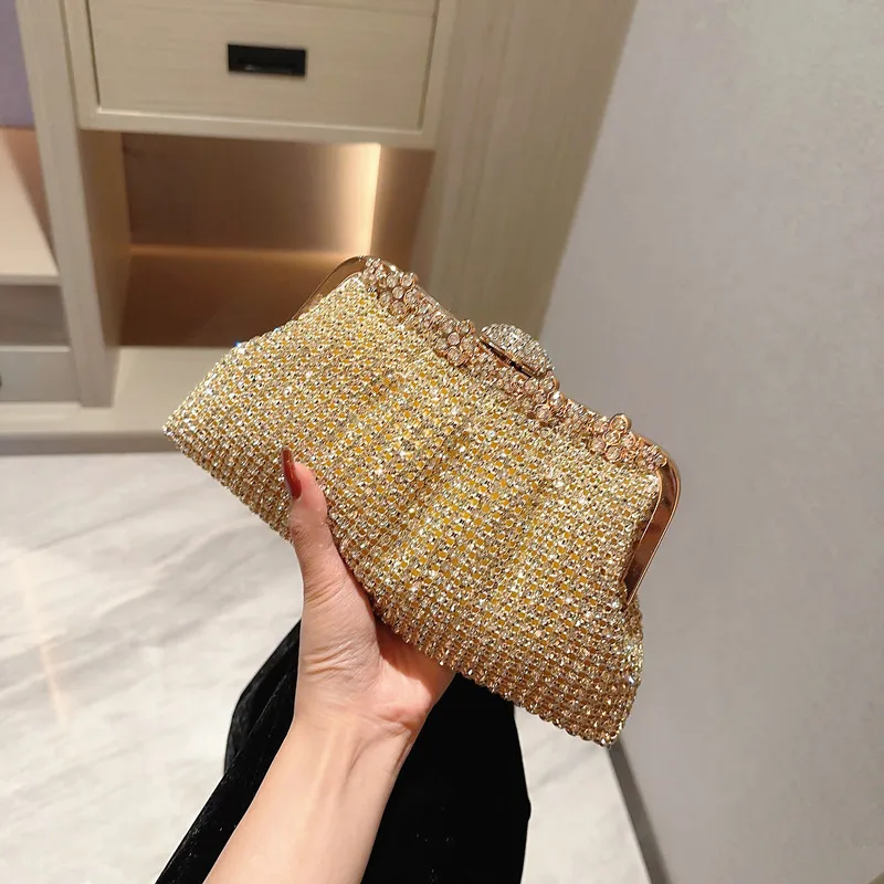 Luxury Rhinestone Dinner Bag Clutch Diamond Evening Handbags For Women Chain Purse Wholesales Clutch Bridal Bags Wedding